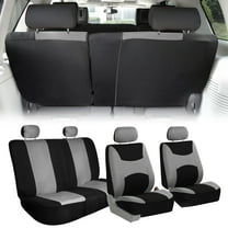 FH Group Universal Fit Flat Cloth Car Seat Covers for Sedan SUV Truck Split Bench - Full Set / Full Coverage, Gray