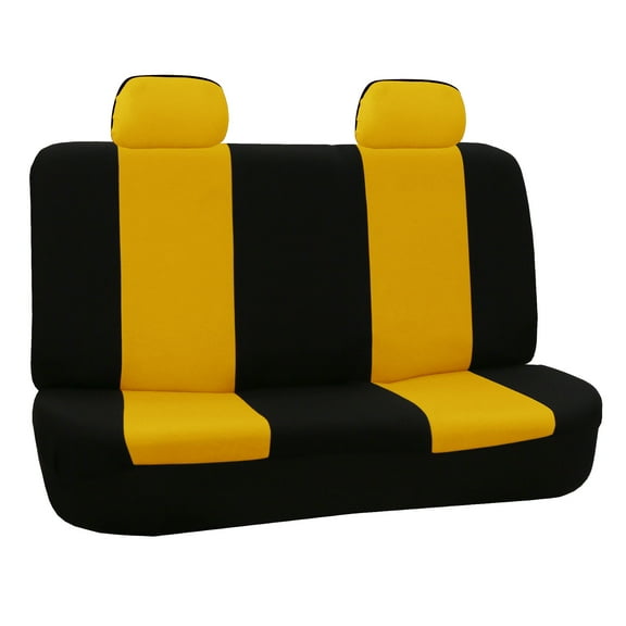 FH Group Flat Cloth Universal Seat Covers Fit for Car Truck SUV Van - Rear Bench FB050012YELLOW