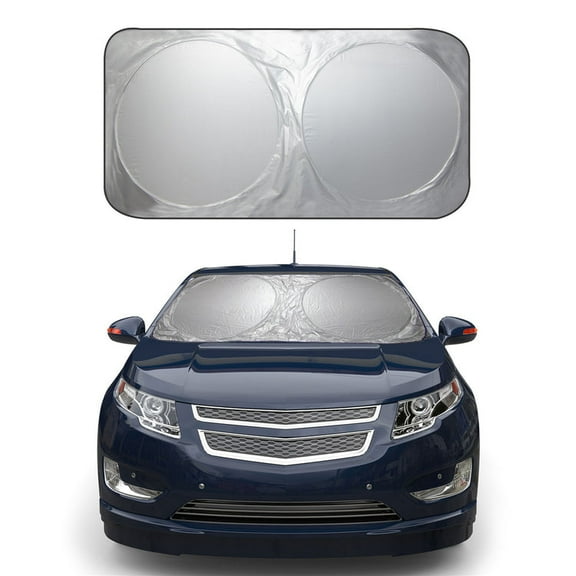 FH Group Foldable Car Windshield Sun Shade in Reflective Silver - Medium