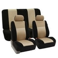 thumbnail image 1 of FH Group Full Interior Set Beige Seat Covers for Auto w/ Gray Rubber Floor Mats, 1 of 8