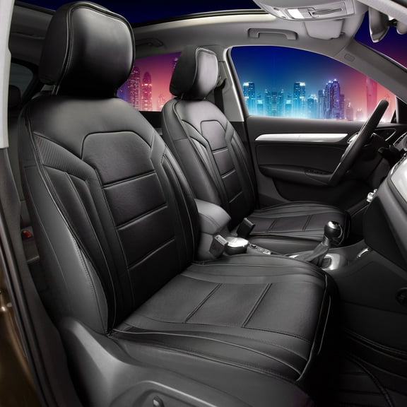 FH Group Futuristic Leather Car Seat Cushions Fit For Car Truck SUV Van - Front Seats