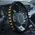 thumbnail image 1 of FH Group Genuine Leather Lace-Up Steering Wheel Cover - Yellow, 1 of 5
