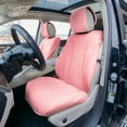 thumbnail image 1 of FH Group Grande70 Luxe Faux Leather Universal Car Seat Covers w Sleek Pattern Fit for Cars, Trucks, SUVs or Vann – Pink Front Seats, 1 of 8