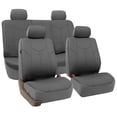 thumbnail image 1 of FH Group Gray Rome Faux Leather Airbag Compatible and Split Bench Car Seat Covers, Full Set, 1 of 4