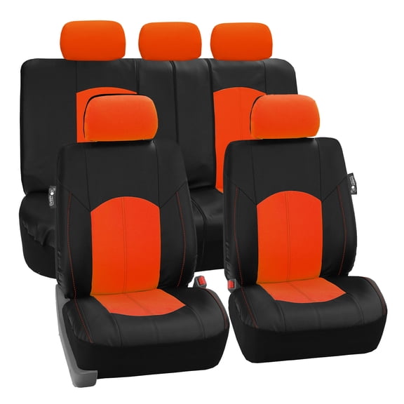 FH Group Highest Grade Faux Leather Seat Covers For Car Truck SUV Van - Full Set