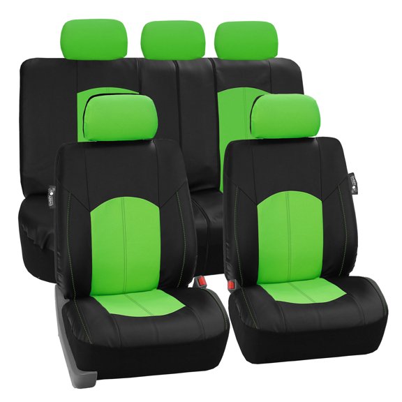 FH Group Highest Grade Faux Leather Seat Covers For Car Truck SUV Van - Full Set