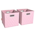 thumbnail image 1 of FH Group Jiaessentials 13 inch Leather Closet Organizers, 2pc Pink Storage Cube Bins with Air Freshener, 1 of 8