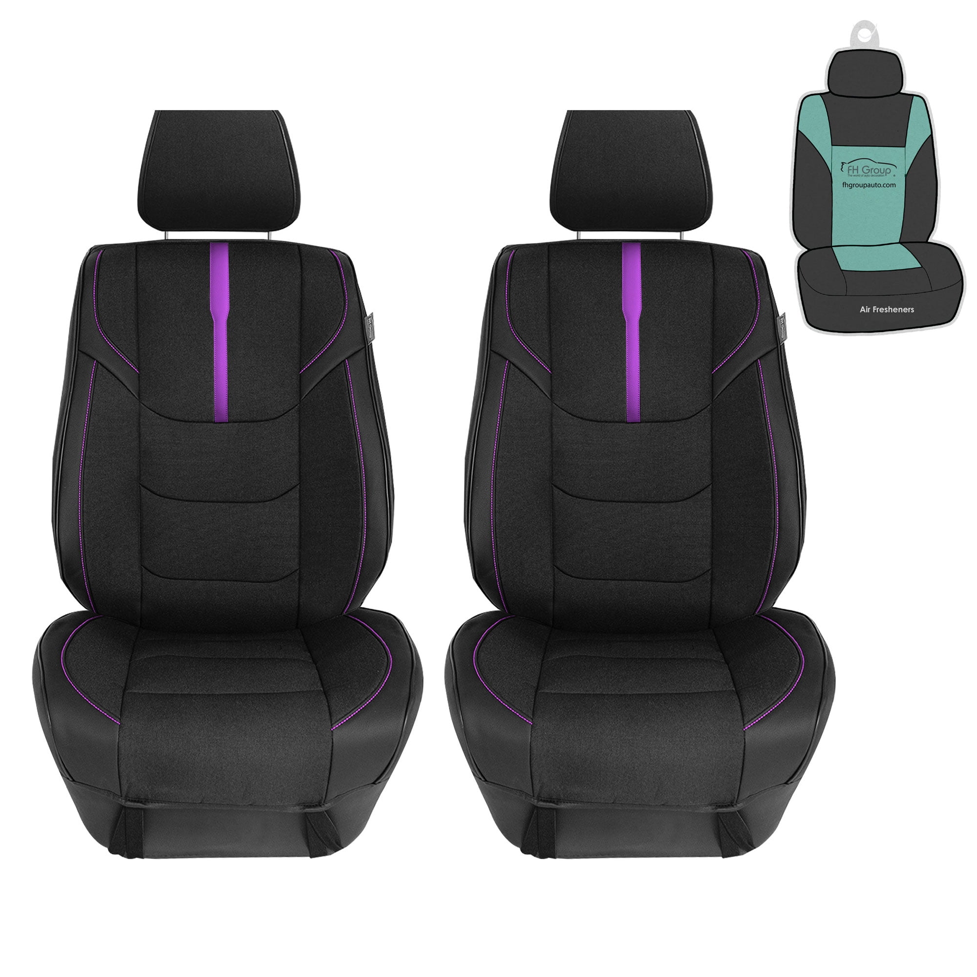 FH Group Leatherette Car Seat Cover, Universal Front Set Purple Seat