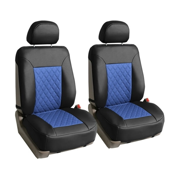 FH Group Leatherette Diamond Pattern Seat Cushions For Car Truck SUV Van - Front Seats
