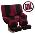 thumbnail image 1 of FH Group Light & Breezy Car Seat Covers - 2 Headrests Covers with Steering/Belt Pad Cover - Full Set Burgundy, 1 of 7