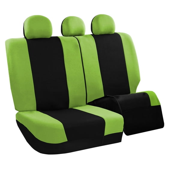 FH Group Light & Breezy Flat Cloth Car Seat Cover Set For Car Truck SUV Van Green - Rear