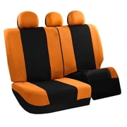 FH Group Light & Breezy Flat Cloth Car Seat Cover Set For Car Truck SUV Van Orange - Rear