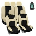 thumbnail image 1 of FH Group Light & Breezy Flat Cloth Car Seat Cover, Universal Beige Full Set Seat Covers with Air Freshener, 1 of 9