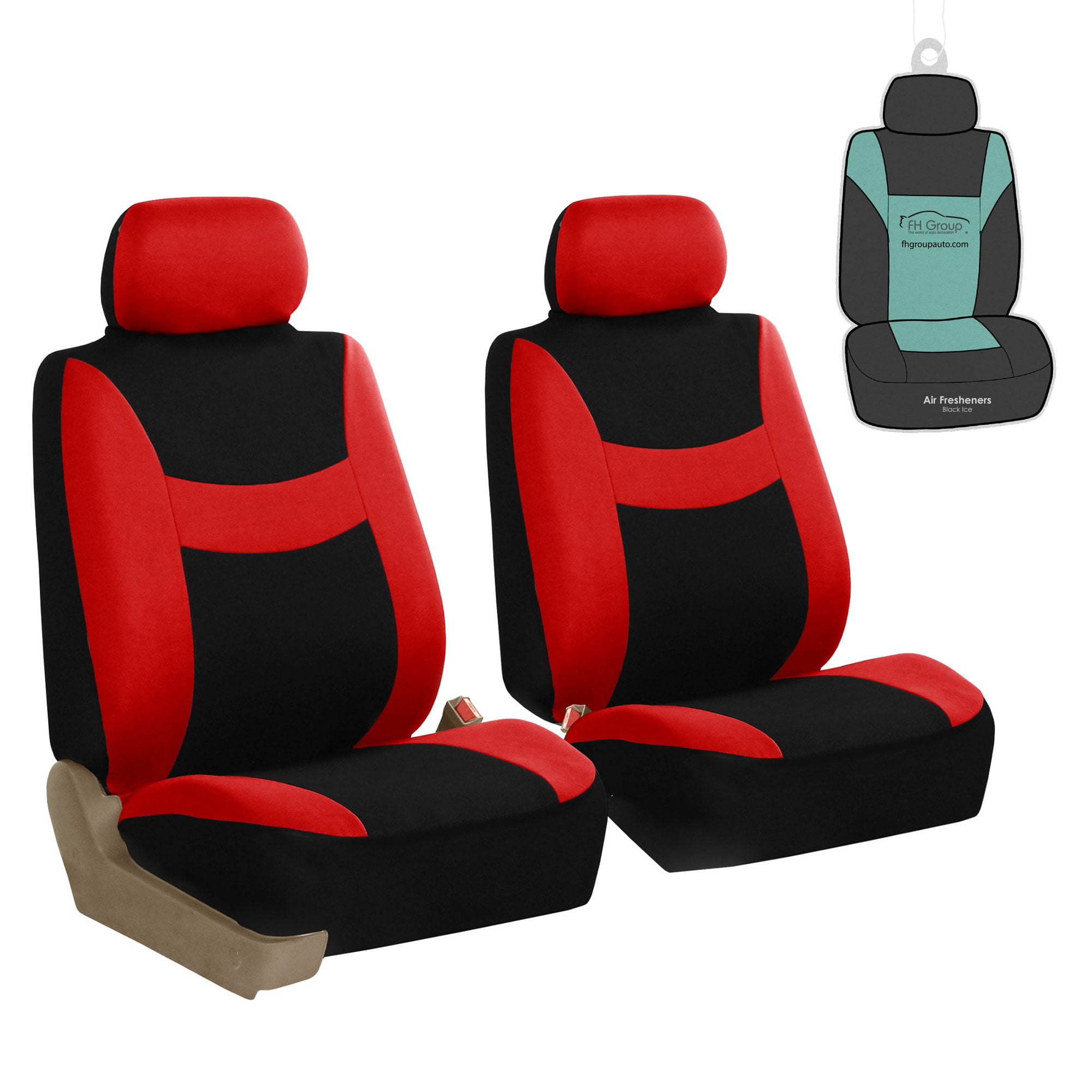 FH Group Light & Breezy Flat Cloth Car Seat Cover, Universal Fit Red