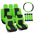 thumbnail image 1 of FH Group Light & Breezy Flat Cloth Car Seat Cover, Universal Green Full Set Seat Covers with Air Freshener, 1 of 9