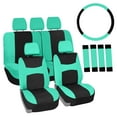 thumbnail image 1 of FH Group Light & Breezy Flat Cloth Car Seat Cover, Universal Mint Full Set Seat Covers with Air Freshener, 1 of 9