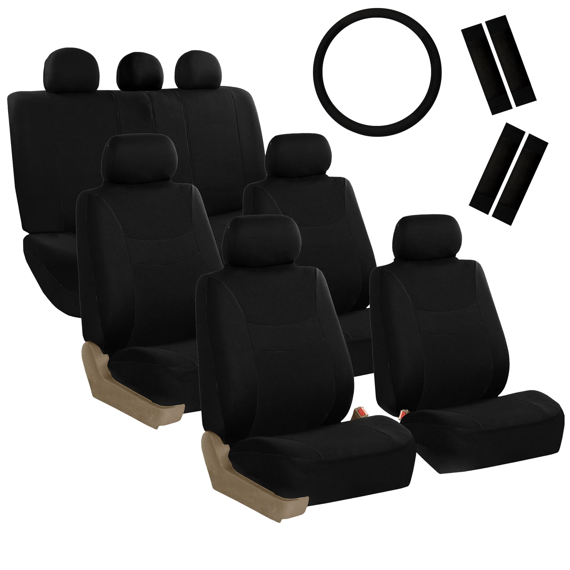 FH Group Light & Breezy Seat Covers for Auto, 3 Row 7 Seaters Full Seat