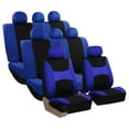 thumbnail image 1 of FH Group Light & Breezy Seat Covers for Auto, 3 Row 8 Seaters SUV VAN Full Auto Seat Covers Set, Blue and Black, 1 of 5
