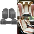 thumbnail image 1 of FH Group Luxury Leatherette Seat Covers For Auto Car SUV Van Beige Tan with Gray  Floor Mats, 1 of 8