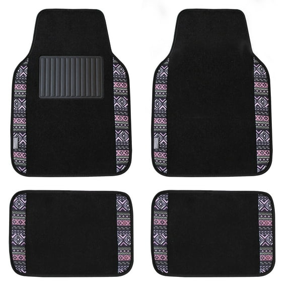 FH Group Mesa11 Universal Fit Premium Carpet Car Floor Mats Front & Rear - Purple Full Set