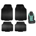 thumbnail image 1 of FH Group Metallic Rubber Black Car Floor Mats, Universal Fit 4pc Full Set with Air Freshener, 1 of 8