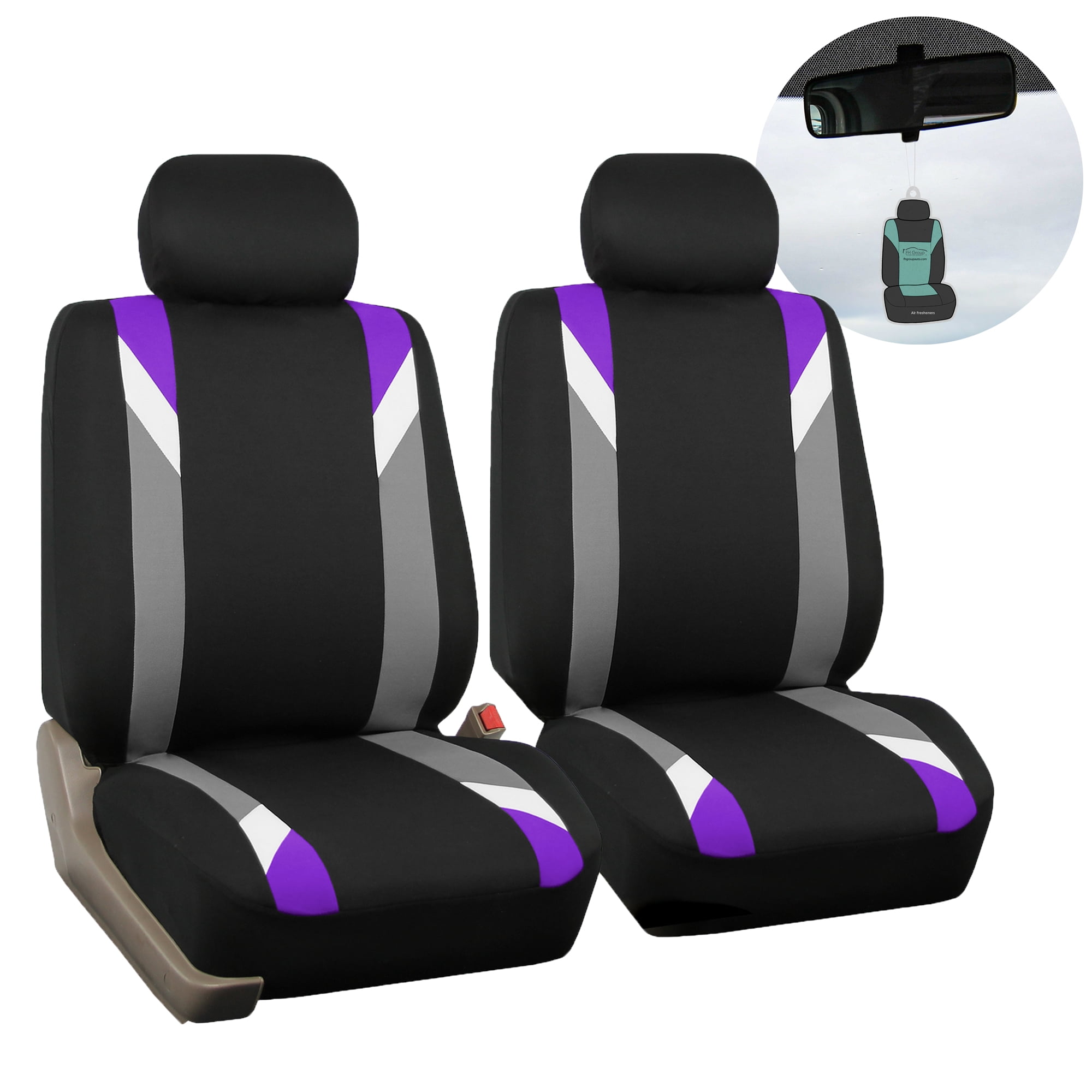 FH Group Modernistic Flat Cloth Car Seat Cover, Universal Purple Front