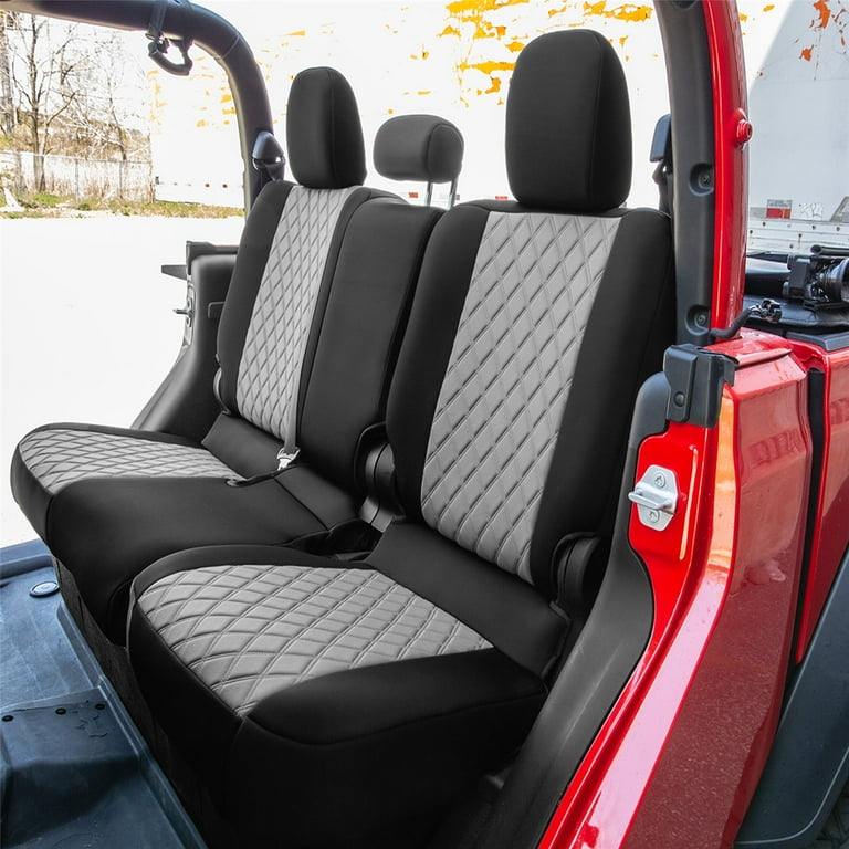 FH Group Neoprene Car Seat Covers for 2020 2024 Jeep Gladiator Custom Fit Gray Rear Set with Air Freshener Walmart