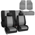thumbnail image 1 of FH Group Neoprene Car Van Seat Covers Gray for Auto SUV Car Van w/ Black Heavy Duty Mats, 1 of 9