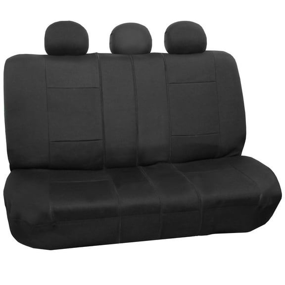FH Group Neoprene Universal Car Seat Covers Fit For Car Truck SUV Van - Rear Bench Black