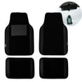 thumbnail image 1 of FH Group Non Slip 4 Pieces Universal Carpet Black Car Floor Mats with Air Freshener, 1 of 7