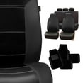 thumbnail image 1 of FH Group PU Leather Highback Royal PU Leather Seat Covers, Full Set with Carpet Floor Mats, Black, 1 of 7