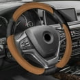 thumbnail image 1 of FH Group Perforated Genuine Leather Steering Wheel Cover Fits 14.5 - Brown, 1 of 4