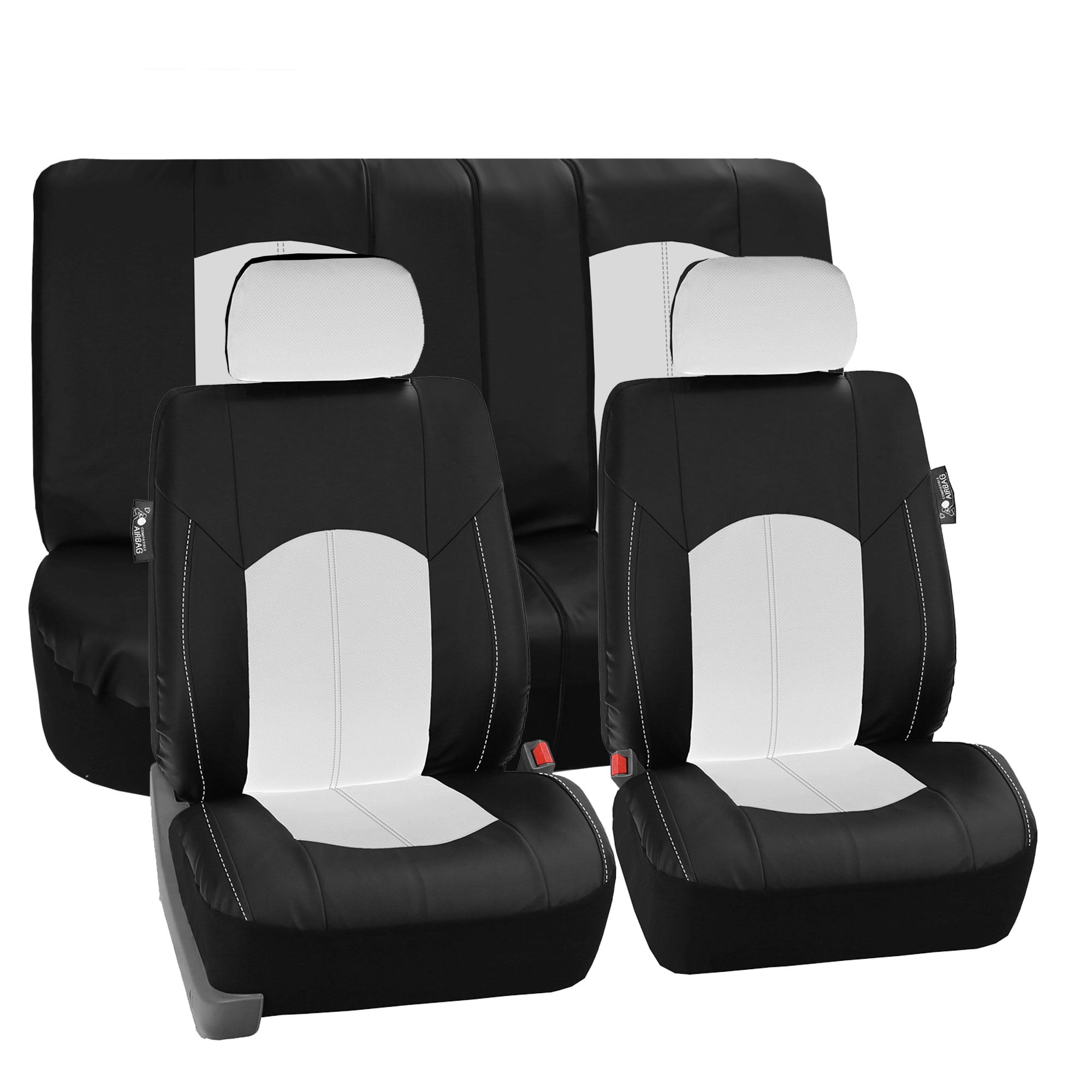 FH Group, Perforated Leather Seat Covers for Auto Car Sedan SUV Van