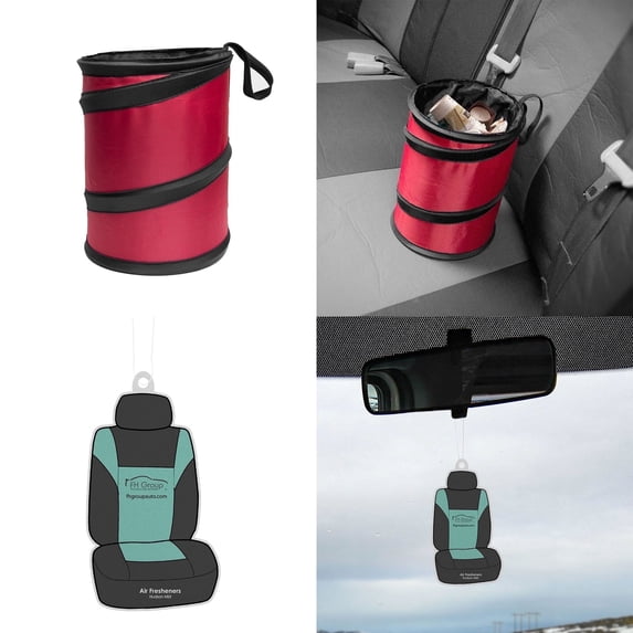 FH Group Polyethylene Small Red Collapsible Trash Can 0.25 lb. with Air Freshener