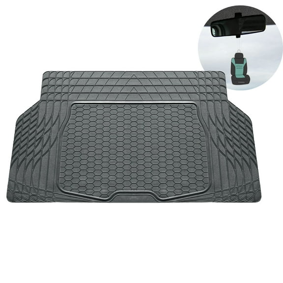 FH Group Premium Climaproof Vinyl Car Floor Mat, Universal 1 pc Gray Trunk Cargo Liner with Air Freshener