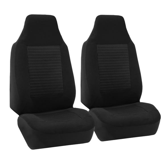 FH Group Premium Fabric Universal Seat Covers Fit For Car Truck SUV Van Black - Front Seats
