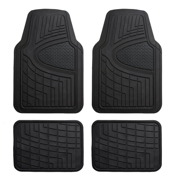 FH Group Premium Floor Mats Tall Channel Trimmable Rubber Mats - Full Set