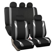 FH Group Premium Modernistic Universal Seat Covers Fit For Car Truck SUV Van - Gray Full Set