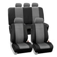 thumbnail image 1 of FH Group Black Faux Leather Airbag Compatible and Split Bench Car Seat Covers, Full Set, 1 of 9