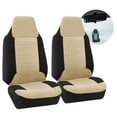 thumbnail image 1 of FH Group Premium Polyester Fabric Car Seat Cover, Universal Beige Front Set Seat Covers with Air Freshener, 1 of 7