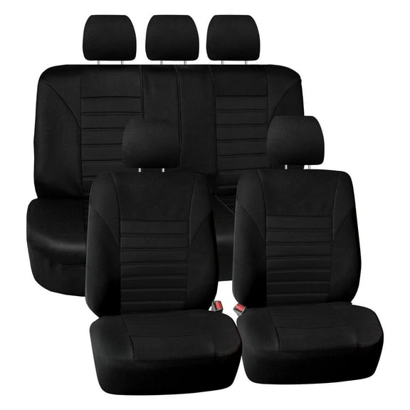 FH Group Premium Universal Fit 3D Air Mesh Seat Covers for Car Truck SUV Van  Black - 5 Seater Full Set