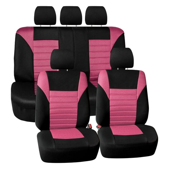 FH Group Premium Universal Fit 3D Air Mesh Seat Covers for Car Truck SUV Van Pink - 5 Seater Full Set