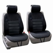 FH Group Premium Universal Fit Car Seat Cushions Set For Car Truck SUV Van Black - Front Set