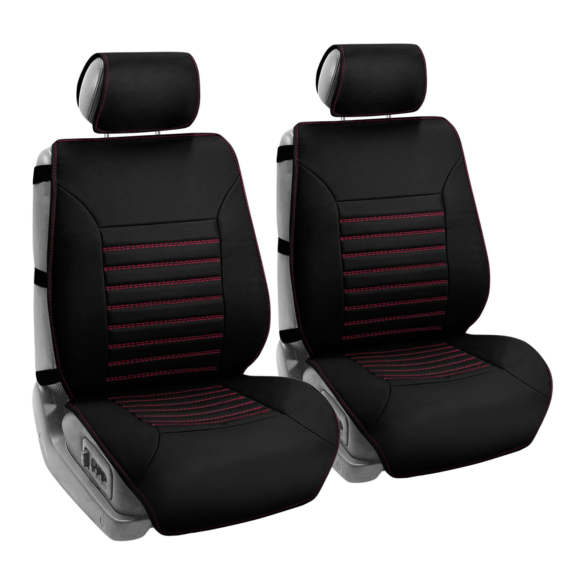 FH Group Quilted Leather Car Seat Covers Fit For Car Truck SUV Van