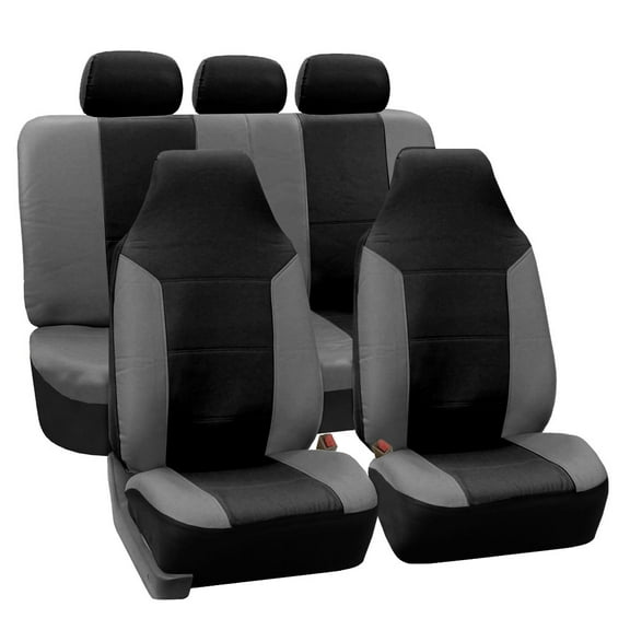 FH Group Royal Leather Universal Seat Covers Fit For Car Truck SUV Van - Full Set