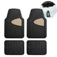 thumbnail image 1 of FH Group Rubber Non-Slip Beige Car Floor Mats, Universal Fit 4pc Full Set with Air Freshener, 1 of 9