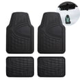 thumbnail image 1 of FH Group Rubber Non-Slip Black Car Floor Mats, Universal Fit 4pc Full Set with Air Freshener, 1 of 9