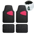 thumbnail image 1 of FH Group Rubber Non-Slip Pink Car Floor Mats, Universal Fit 4pc Full Set with Air Freshener, 1 of 9