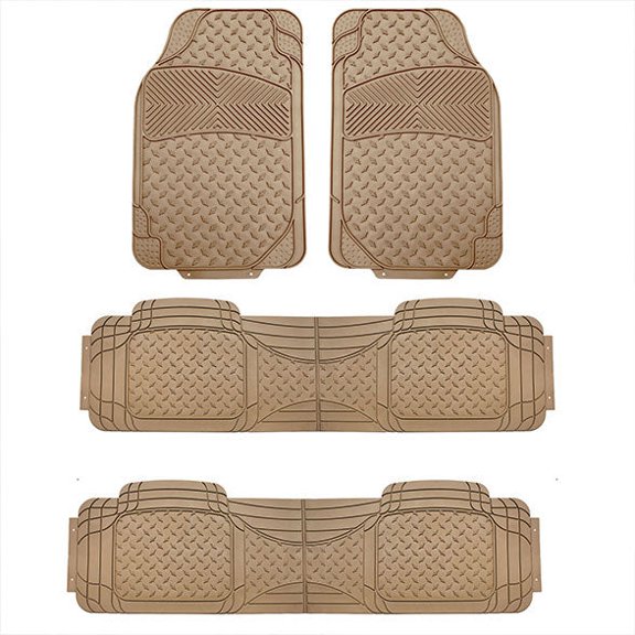 FH Group Semi Custom Trimmable Vinyl Floor Mat for SUV Van, 3 Row Full Set