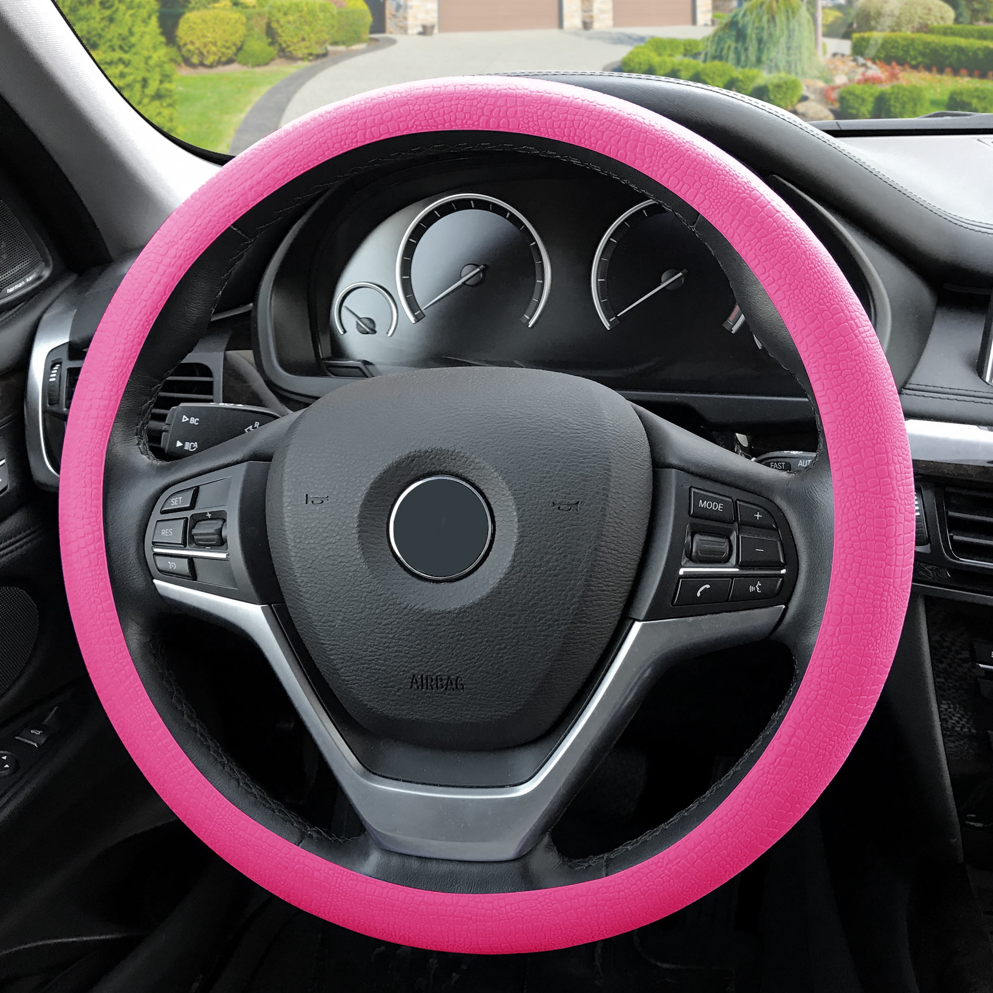 FH Group Silicone Car Steering Wheel Cover Snake Skin Design Fits 14.5 ...